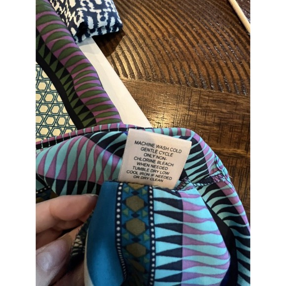 Philosophy Blouse Tunic Geometric Colorful Pockets V-neck Collar Sz Med - Picture 9 of 10